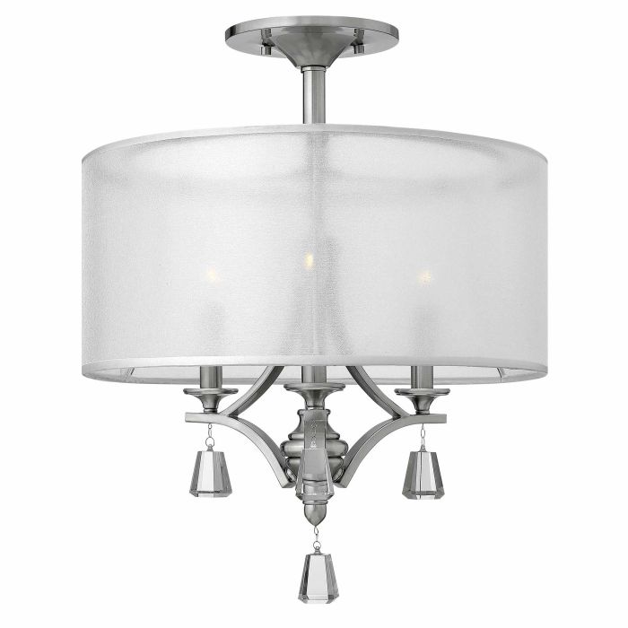 Mime 3 Light Semi-Flush - Brushed Nickel
