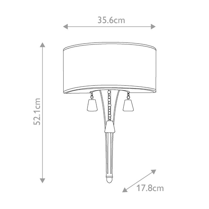 Mime 2 Light Wall Light - Brushed Nickel