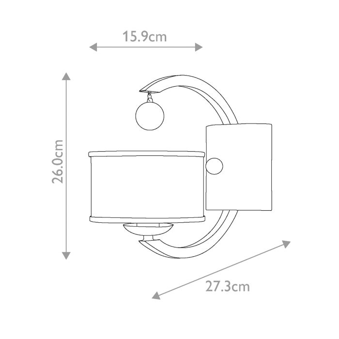 Monaco 1 Light Wall Light - Brushed Nickel