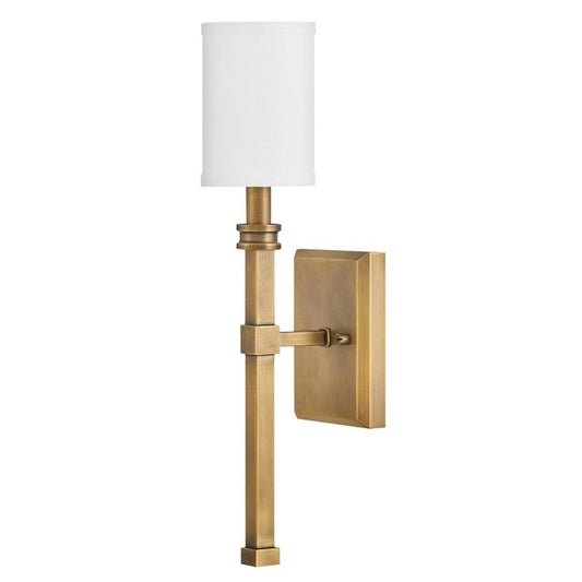 Moore 1 lt Wall Light - Heritage Brass with Ivory Linen Shade