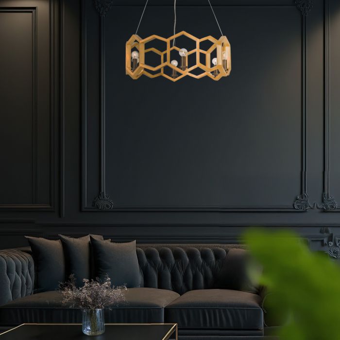 Moxie 6 Light Pendant - Sunset Gold