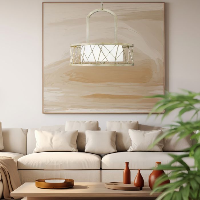 Nest 3 Light Pendant Chandelier - Silver Leaf