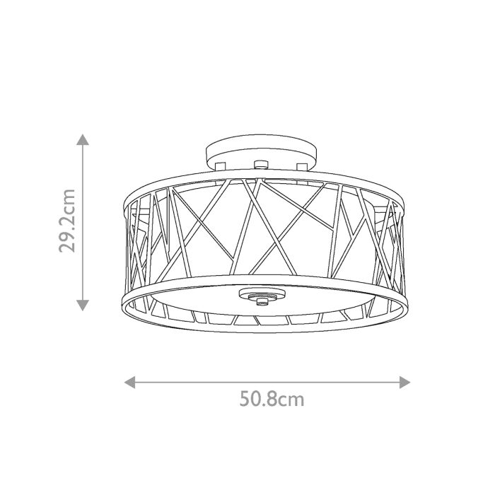Nest 3 Light Semi-Flush - Silver Leaf, Linen Glass