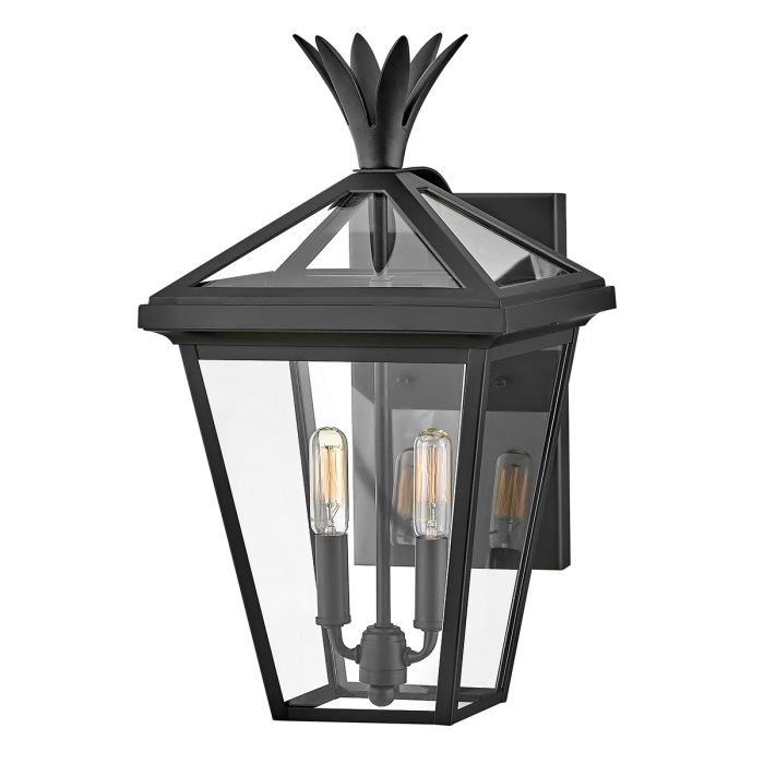 Palma 2lt Medium Wall Lantern - Black