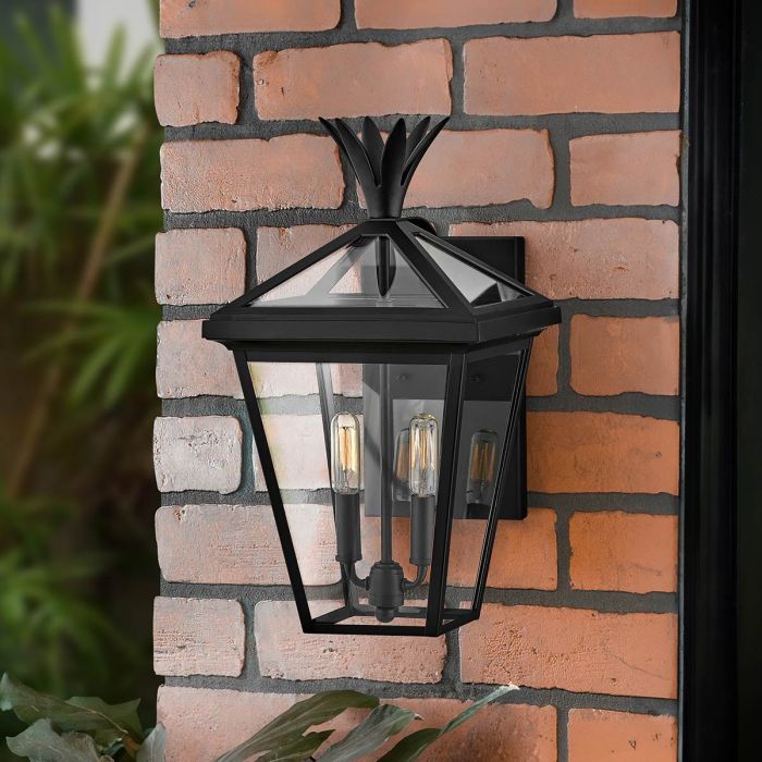 Palma 2lt Medium Wall Lantern - Black