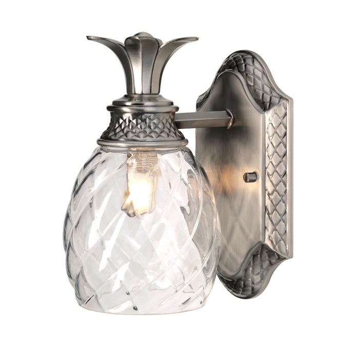 Plantation 1 Light Wall Light - Polished Antique Nickel