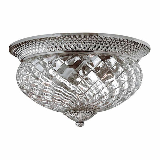 Plantation 3 Light Large Flush - Polished Antique Nickel