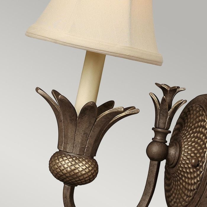 Plantation 1 Light Wall Light - Pearl Bronze