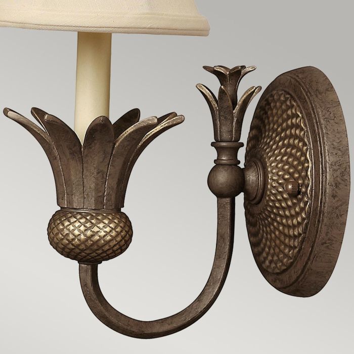 Plantation 1 Light Wall Light - Pearl Bronze