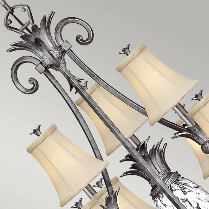 Plantation 10 Light Chandelier - Polished Antique Nickel