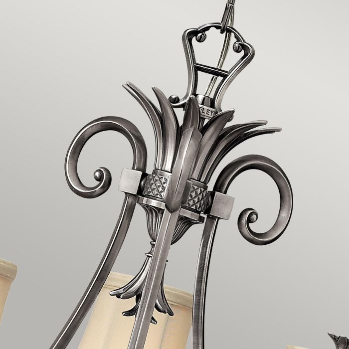 Plantation 3 Light Chandelier - Polished Antique Nickel