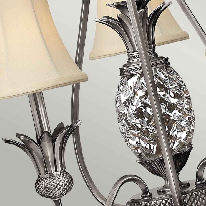 Plantation 3 Light Chandelier - Polished Antique Nickel