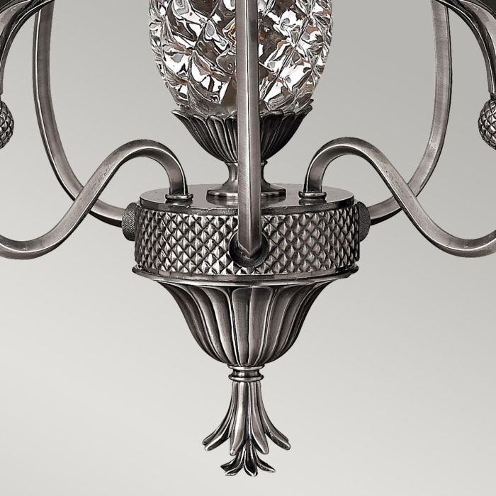 Plantation 3 Light Chandelier - Polished Antique Nickel
