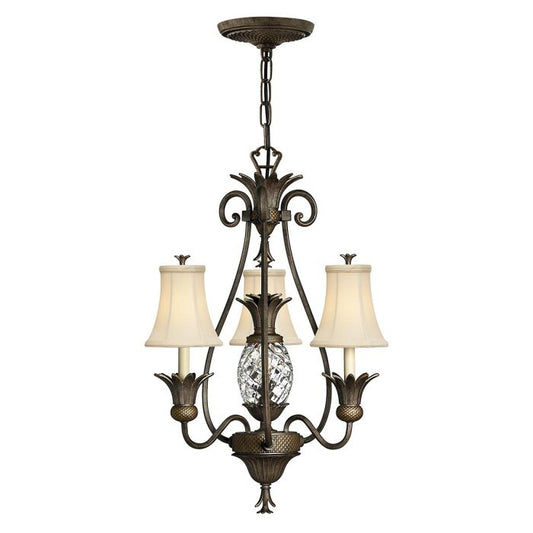 Plantation 3 Light Chandelier - Pearl Bronze