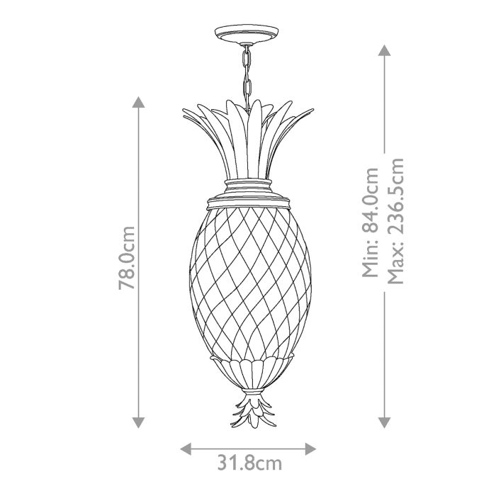 Plantation 4 Light Pentant - Polished Antique Nickel