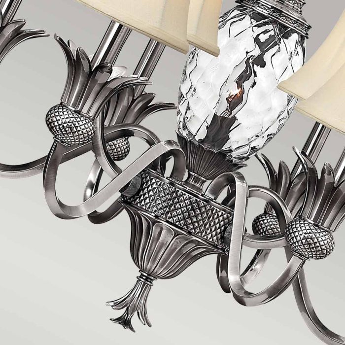 Plantation 7 Light Chandelier - Polished Antique Nickel