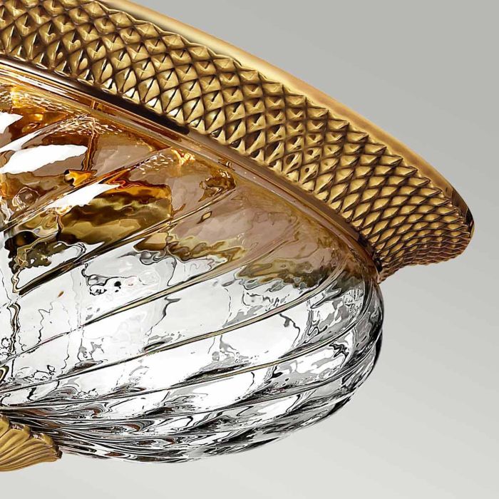 Plantation 3 Light Flush - Burnished Brass