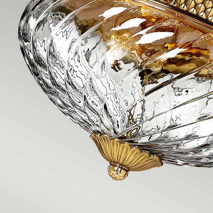 Plantation 3 Light Flush - Burnished Brass