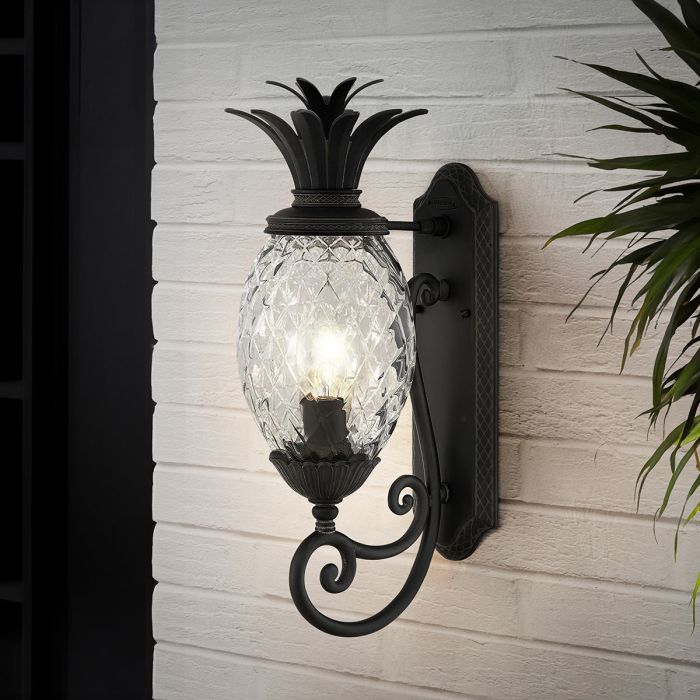 Plantation 1lt Medium Wall Lantern - Museum Black