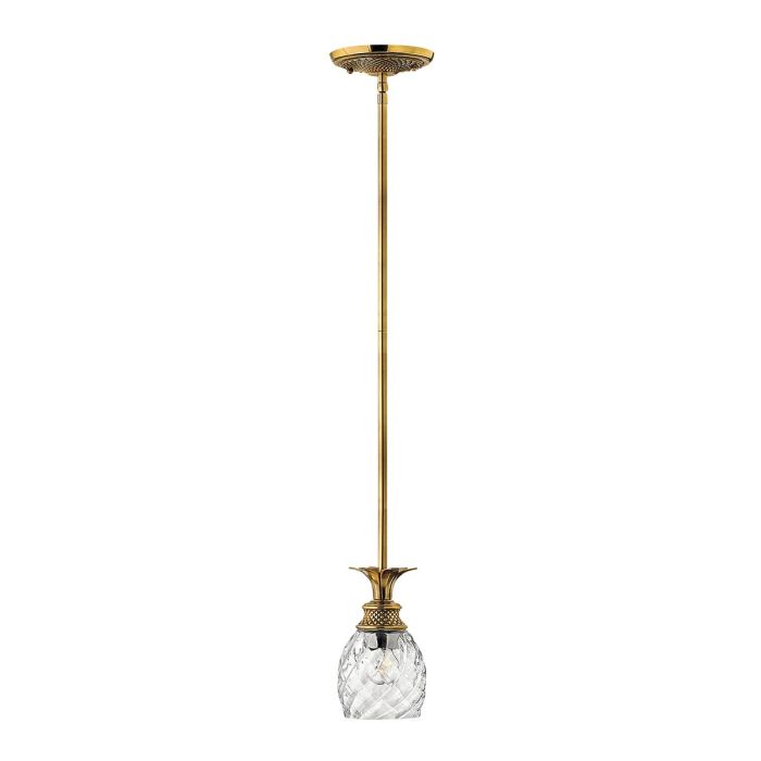 Plantation 1 Light Pendant - Burnished Brass