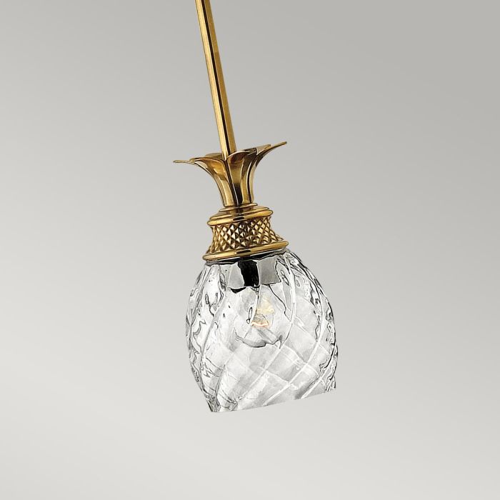 Plantation 1 Light Pendant - Burnished Brass