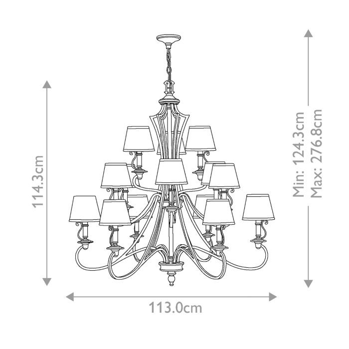 Plymouth 15 Light Chandelier - Olde Bronze