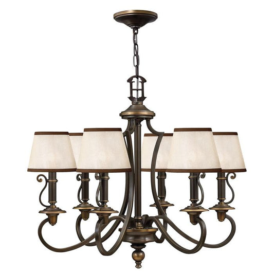 Plymouth 6 Light Chandelier - Olde Bronze
