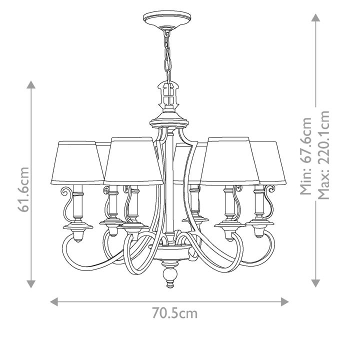 Plymouth 6 Light Chandelier - Olde Bronze