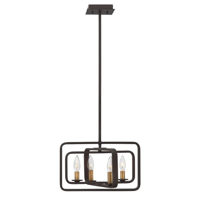 Quentin 4 Light Wide Pendant Chandelier - Buckeye Bronze