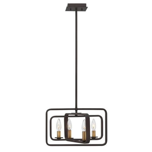 Quentin 4 Light Wide Pendant Chandelier - Buckeye Bronze