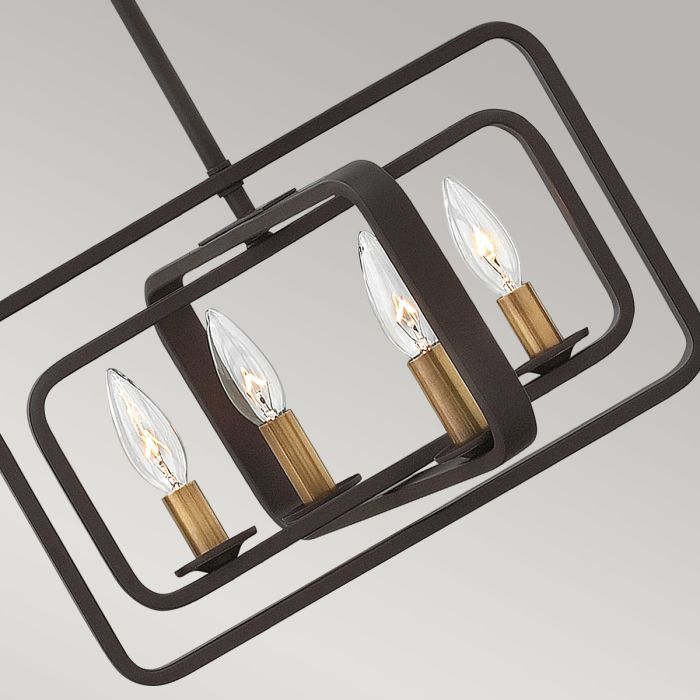 Quentin 4 Light Wide Pendant Chandelier - Buckeye Bronze