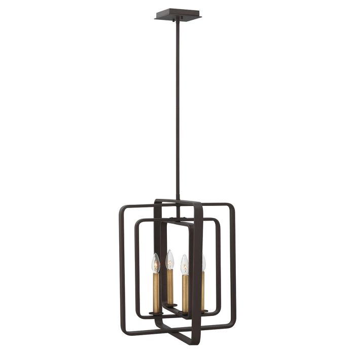 Quentin 4 Light Tall Pendant Chandelier - Buckeye Bronze