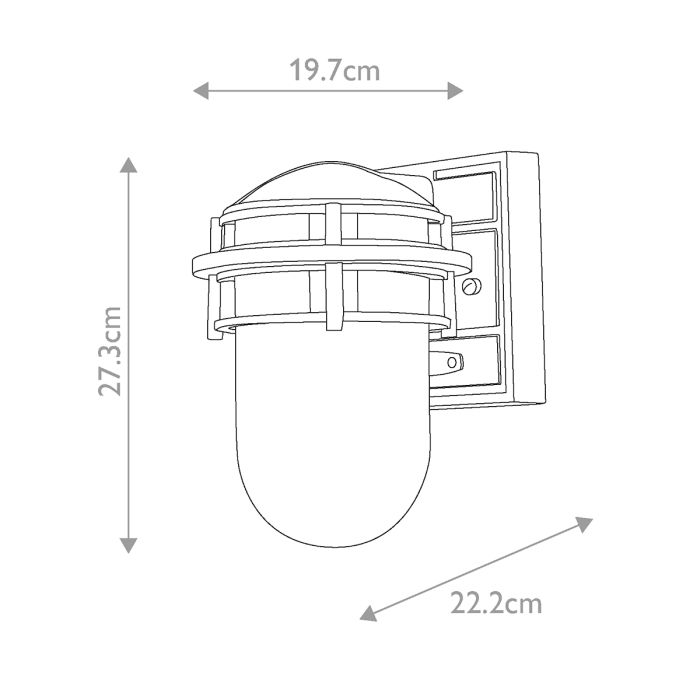 Reef Small 1 Light Lantern - Hematite
