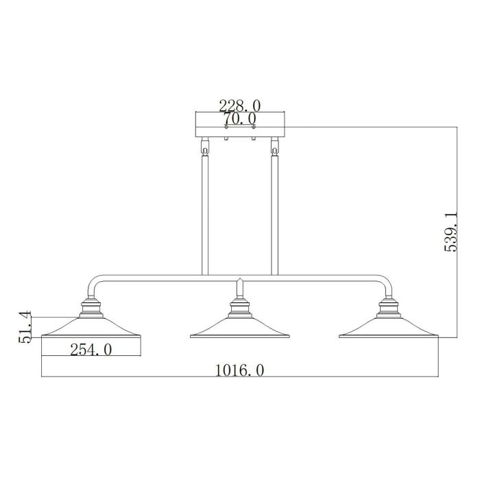 Rigby 3 Light Island Chandelier - Buckeye Bronze and Brass