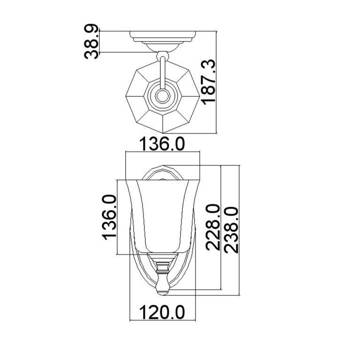 Shelly 1 Light Wall Light - Polished Chrome