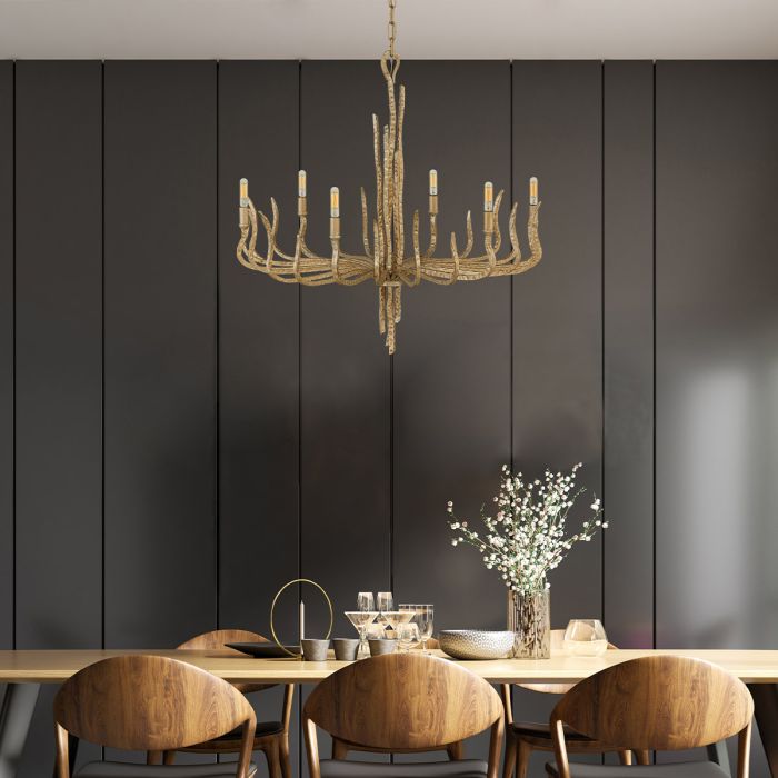 Spyre 6 Light Chandelier - Champagne Gold