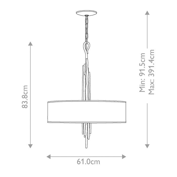 Spyre 6 Light Pendant - Champagne Gold