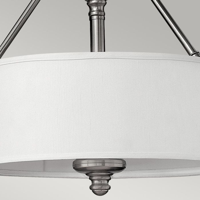 Sussex 3 Light Semi-Flush - Brushed Nickel