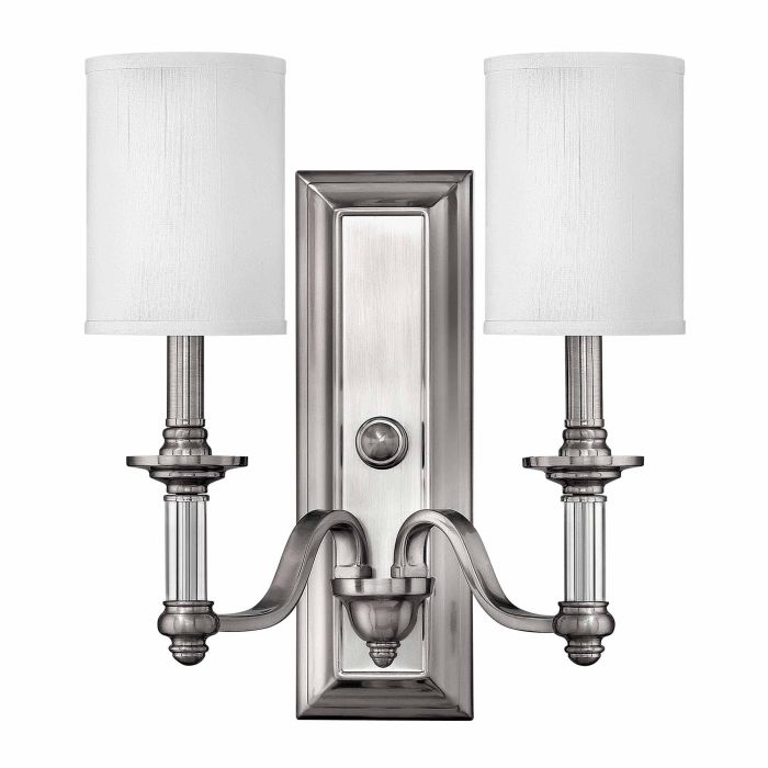 Sussex 2 Light Wall Light - Brushed Nickel