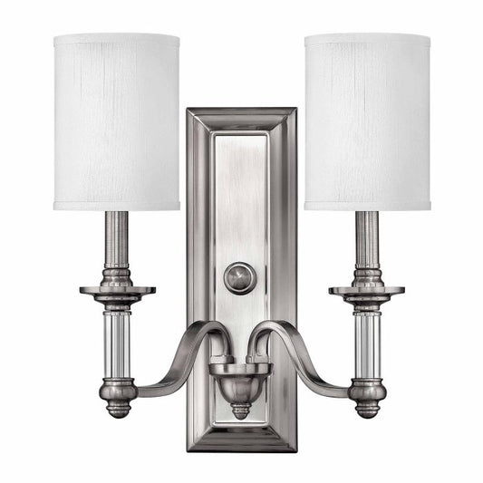 Sussex 2 Light Wall Light - Brushed Nickel