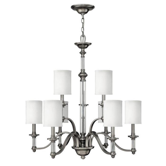 Sussex 9 Light Chandelier - Brushed Nickel