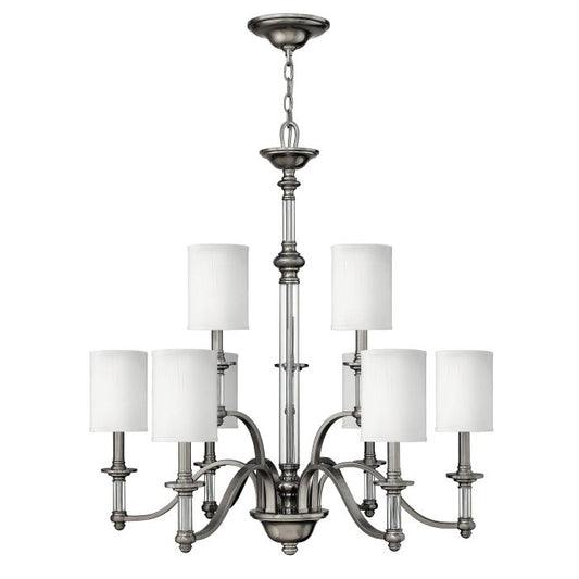 Sussex 9 Light Chandelier - Brushed Nickel