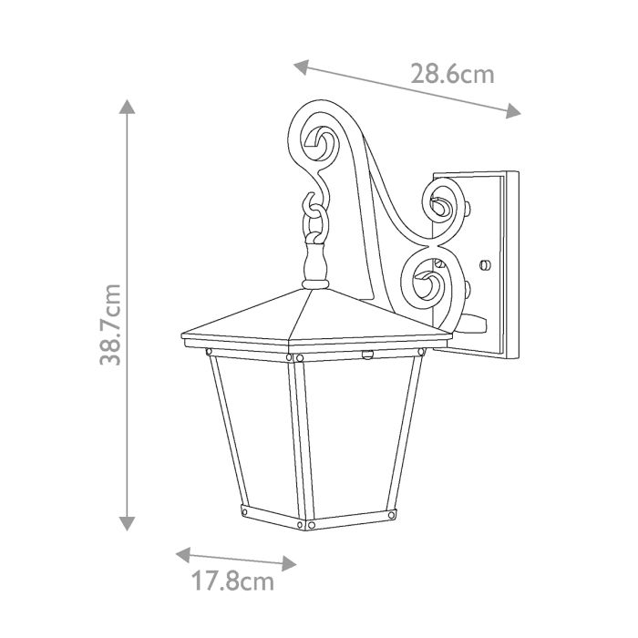 Trellis 1 Light Small Wall Lantern - Regency Bronze