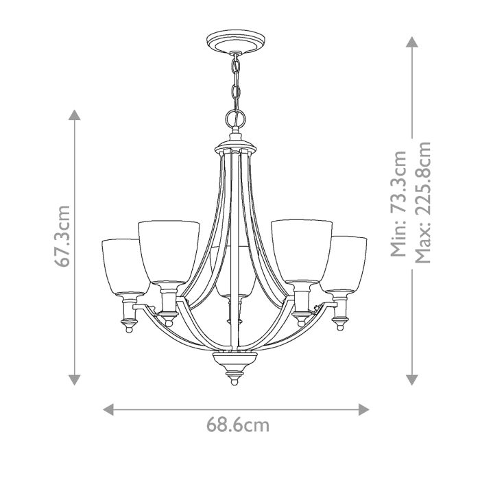 Truman 5 Light Chandelier - Antique Nickel