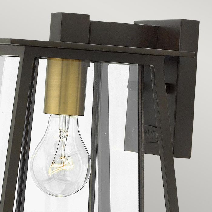 Walker 1 Light Small Wall Lantern - Buckeye Bronze with Heritage Brass