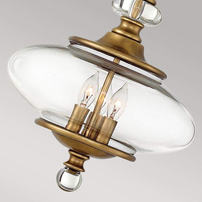 Wexley 3 Light Pendant - Heritage Brass