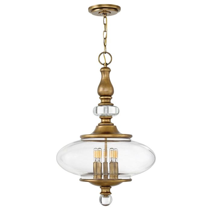 Wexley 5 Light Pendant - Heritage Brass