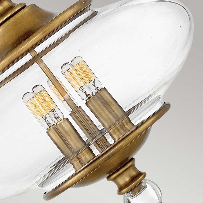 Wexley 5 Light Pendant - Heritage Brass