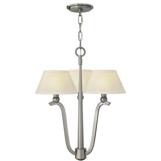 Whitney 3 Light Chandelier - Brushed Nickel