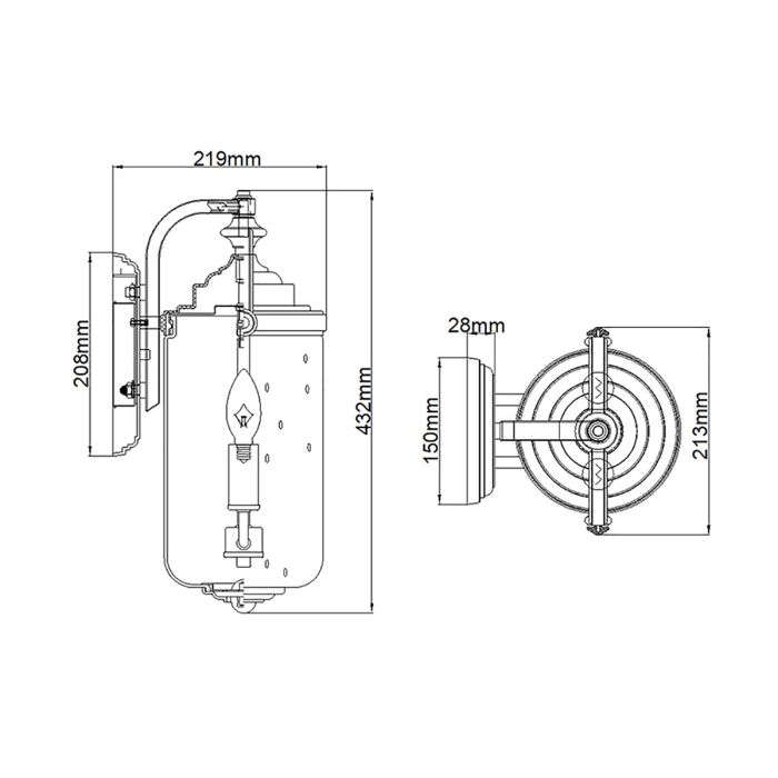 Willoughby 2 Light Wall Lantern - Oil Rubbed Bronze